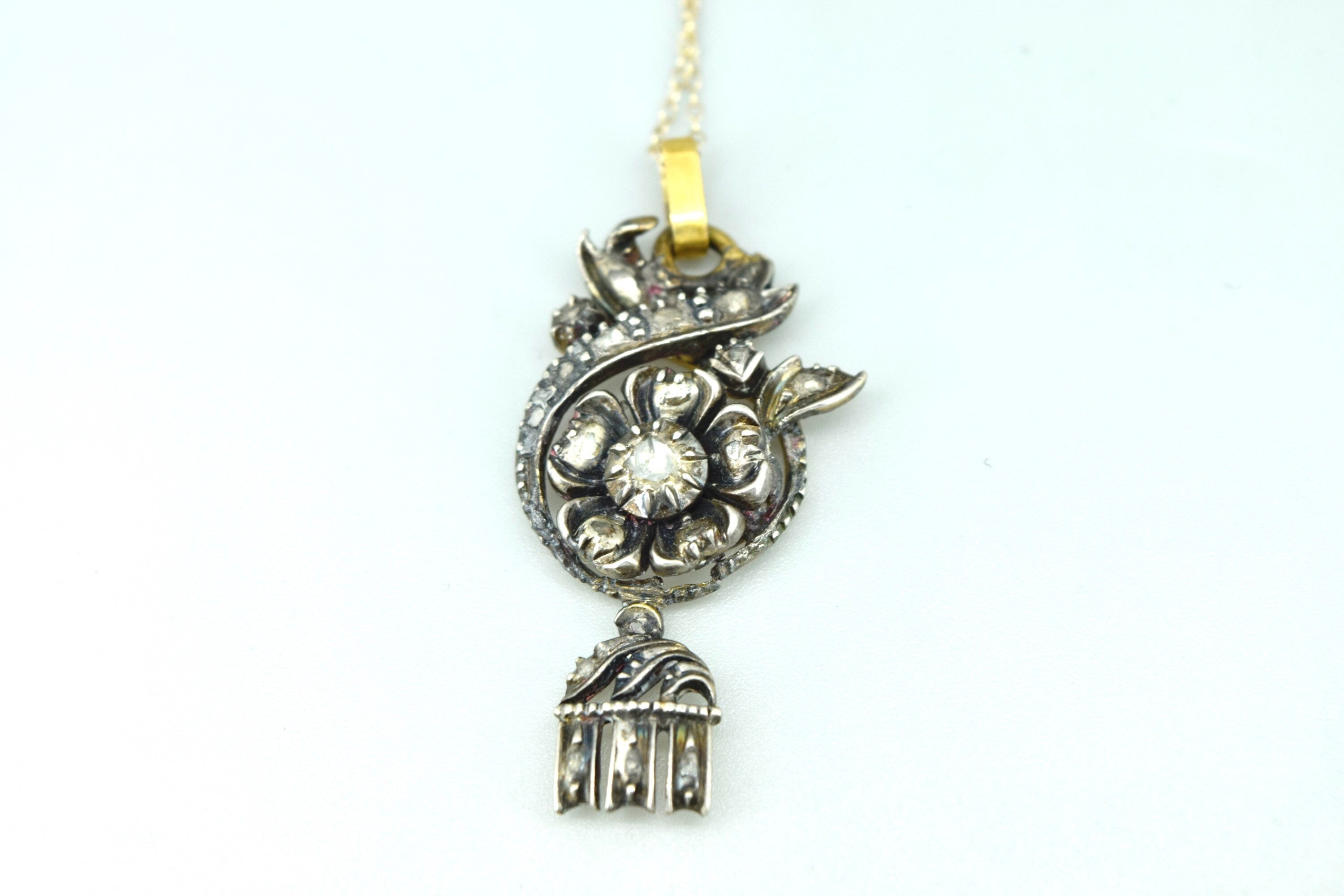 Vintage Georgian Revival Pendant with Rose Cut Diamonds
