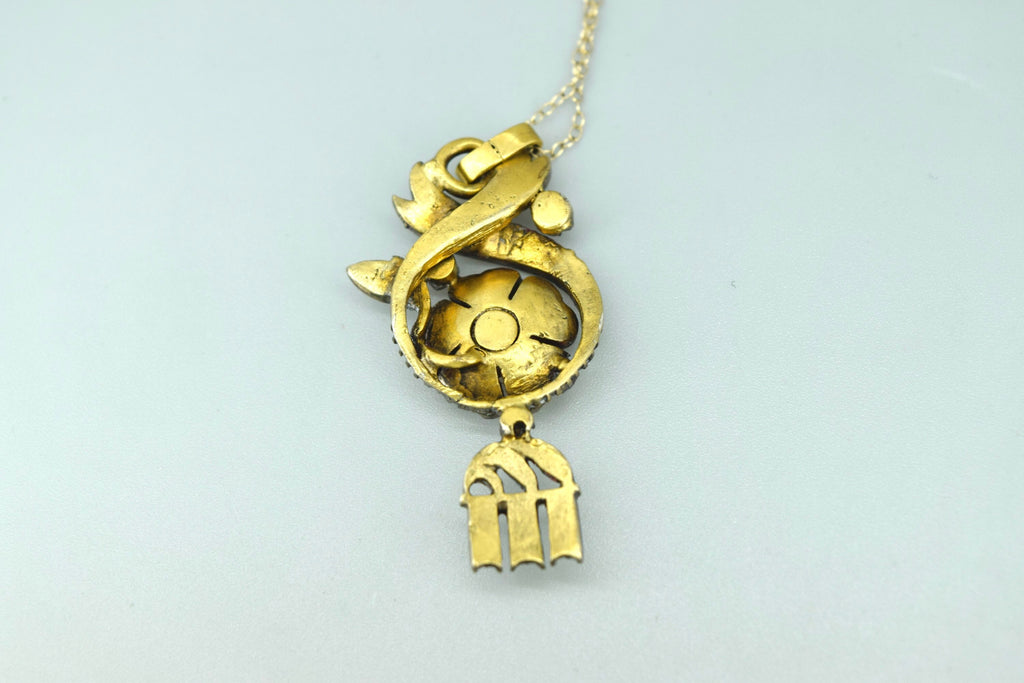 Vintage Georgian Revival Pendant with Rose Cut Diamonds