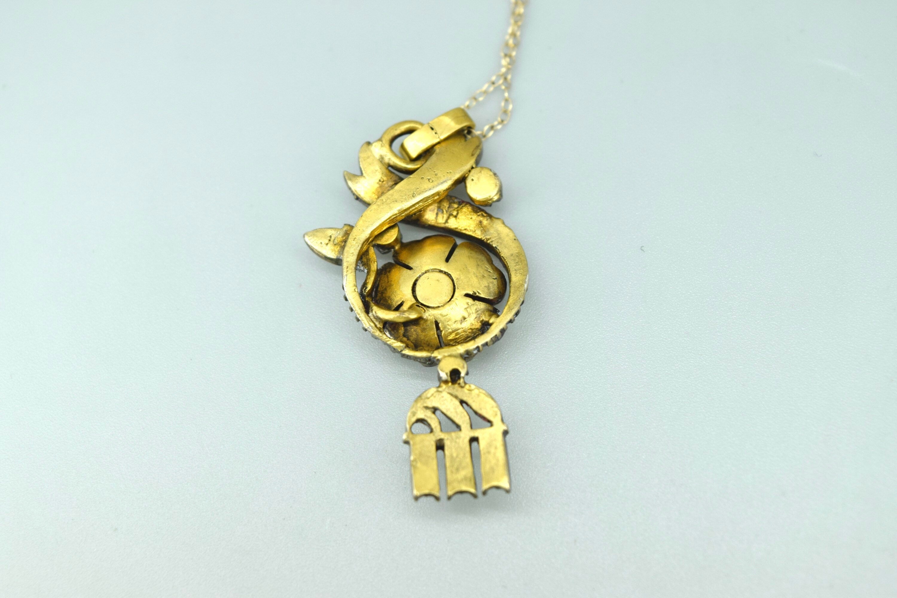 Vintage Georgian Revival Pendant with Rose Cut Diamonds