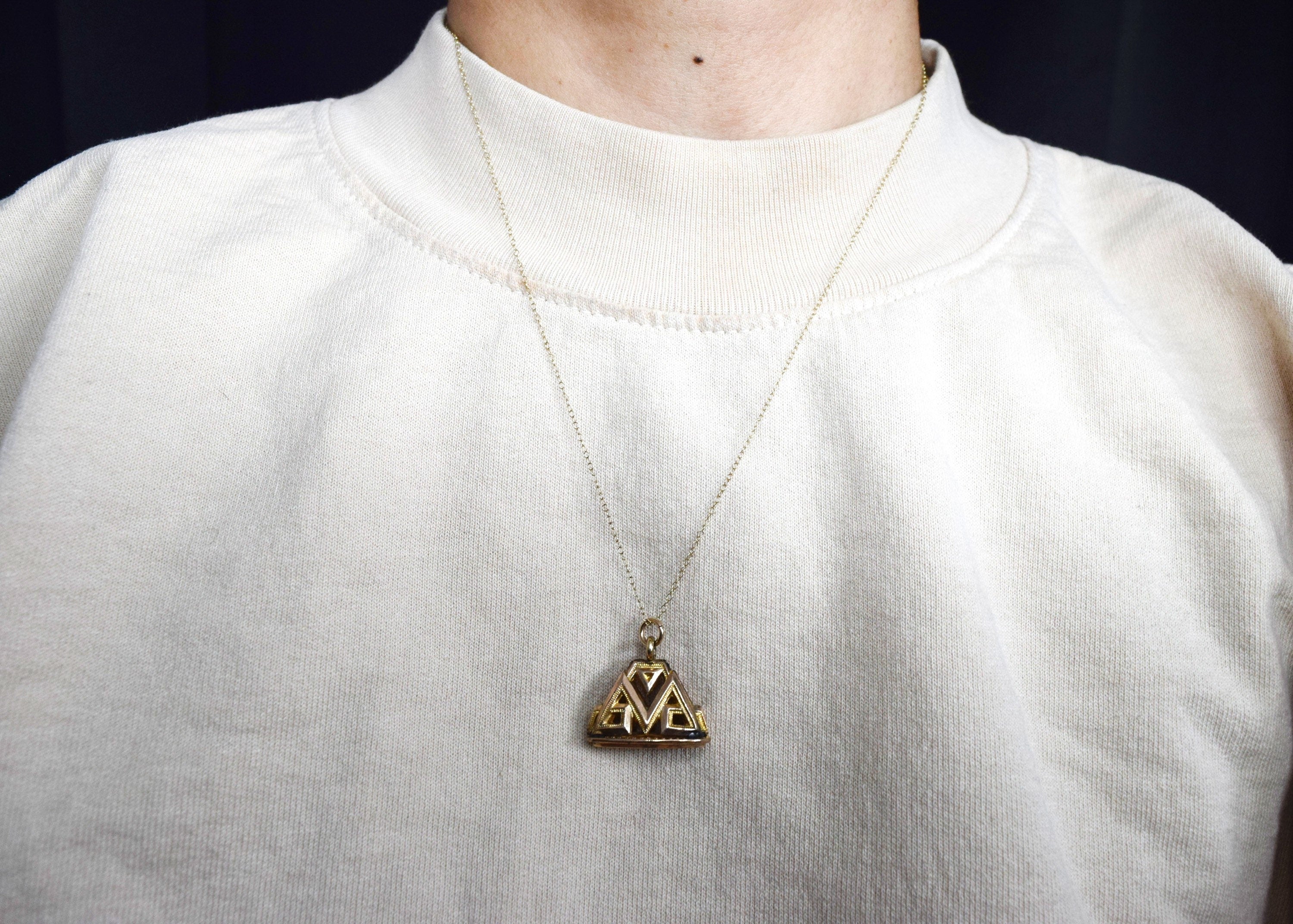 Antique Victorian Fob Necklace Gold Filled c.1880s