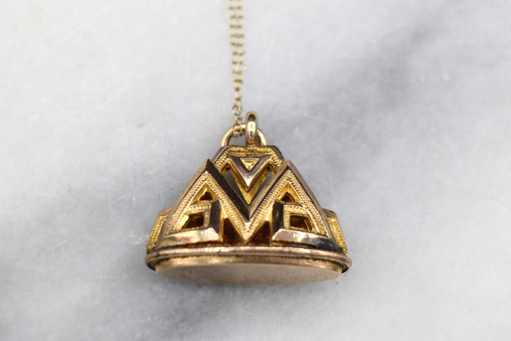 Antique Victorian Fob Necklace Gold Filled c.1880s