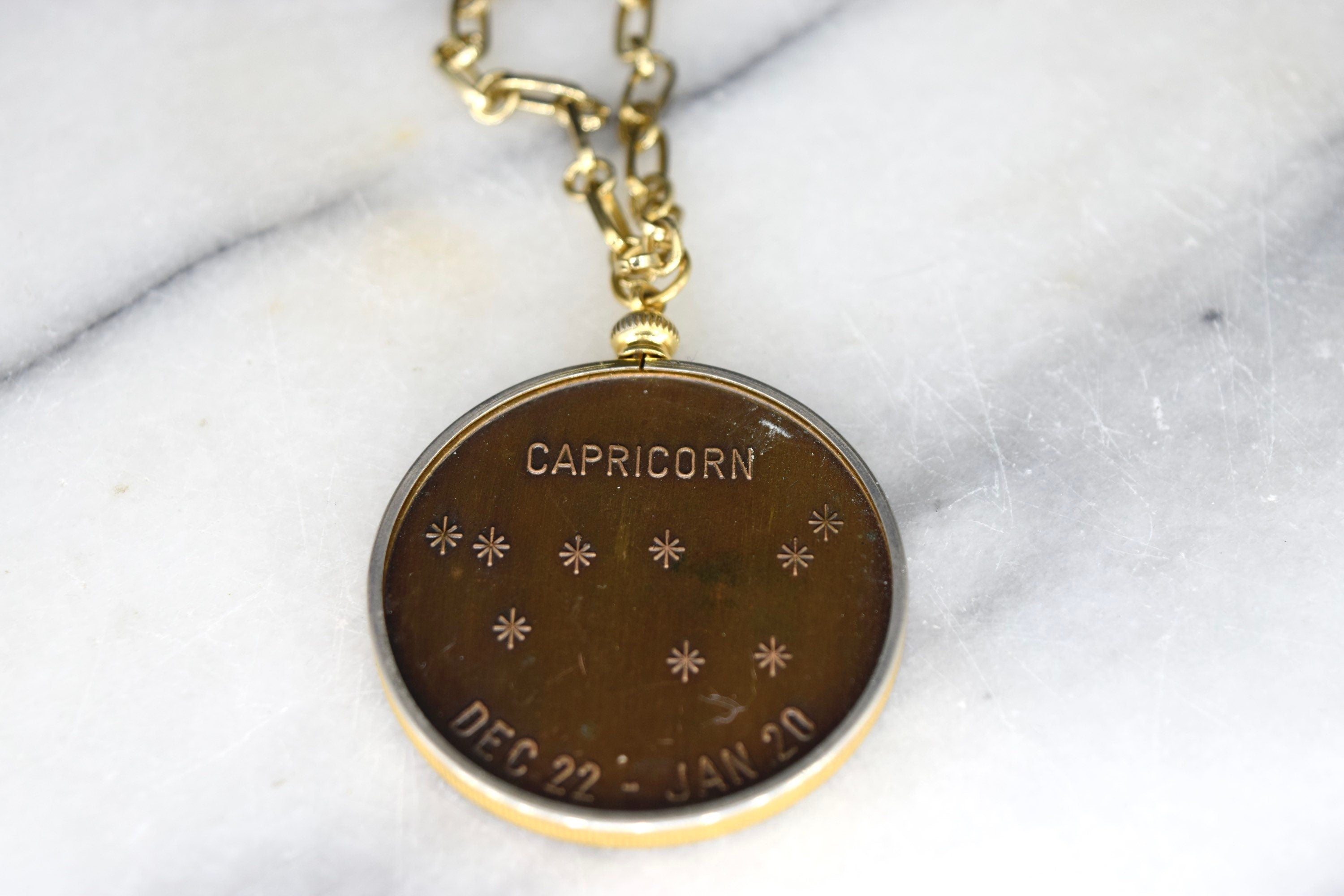 Vintage Zodiac Horoscope Pendant Capricorn c.1970s