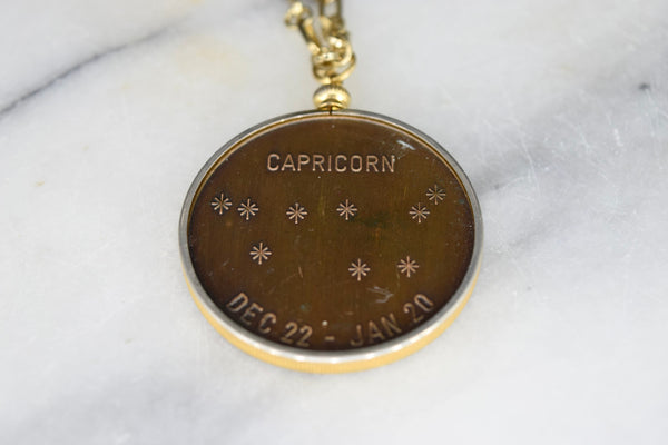 Vintage Zodiac Horoscope Pendant Capricorn c.1970s