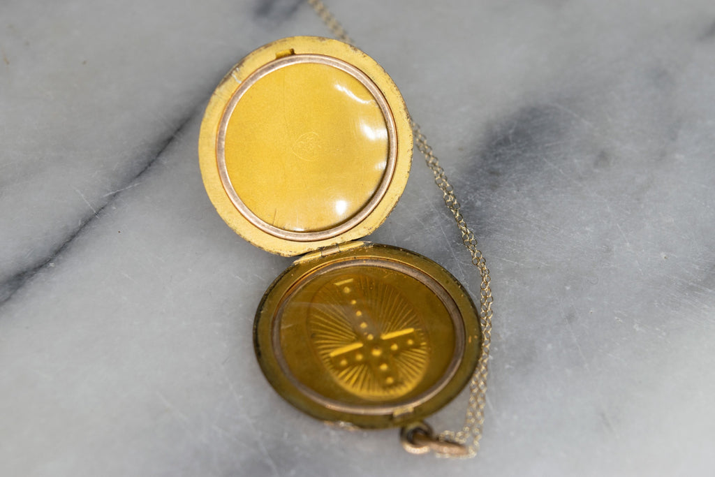 Antique Edwardian Locket With Cross Paste Stones