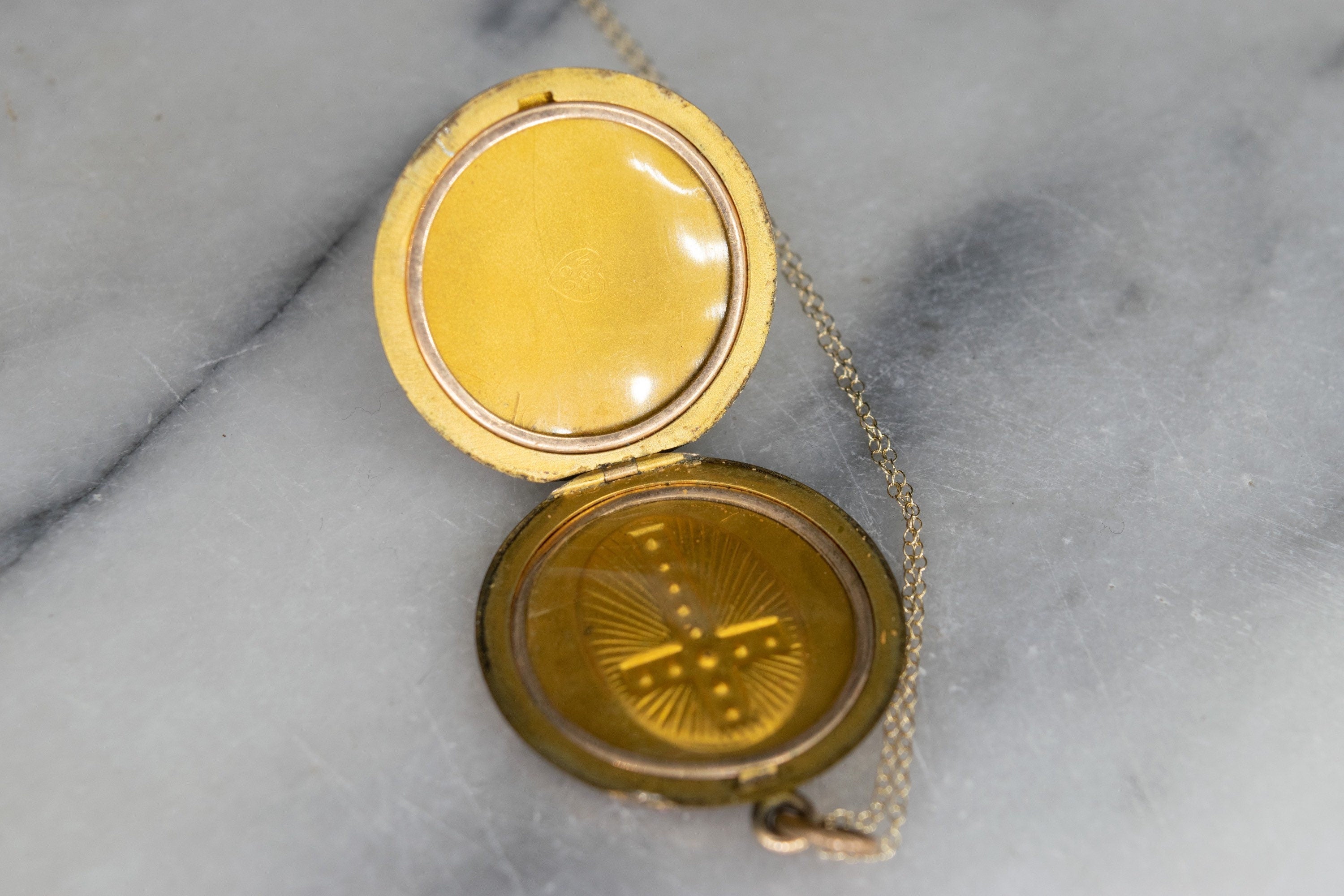 Antique Edwardian Locket With Cross Paste Stones