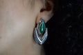 Vintage Sterling Silver and Malachite Earrings