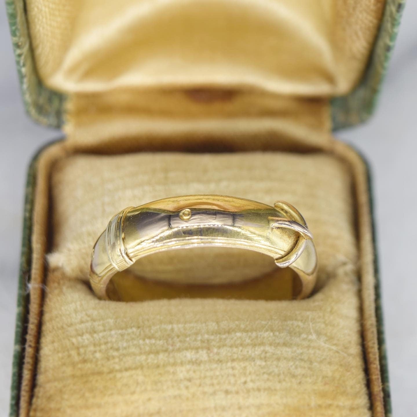 Antique 15k Gold Buckle Garter Belt Ring English Hallmarks