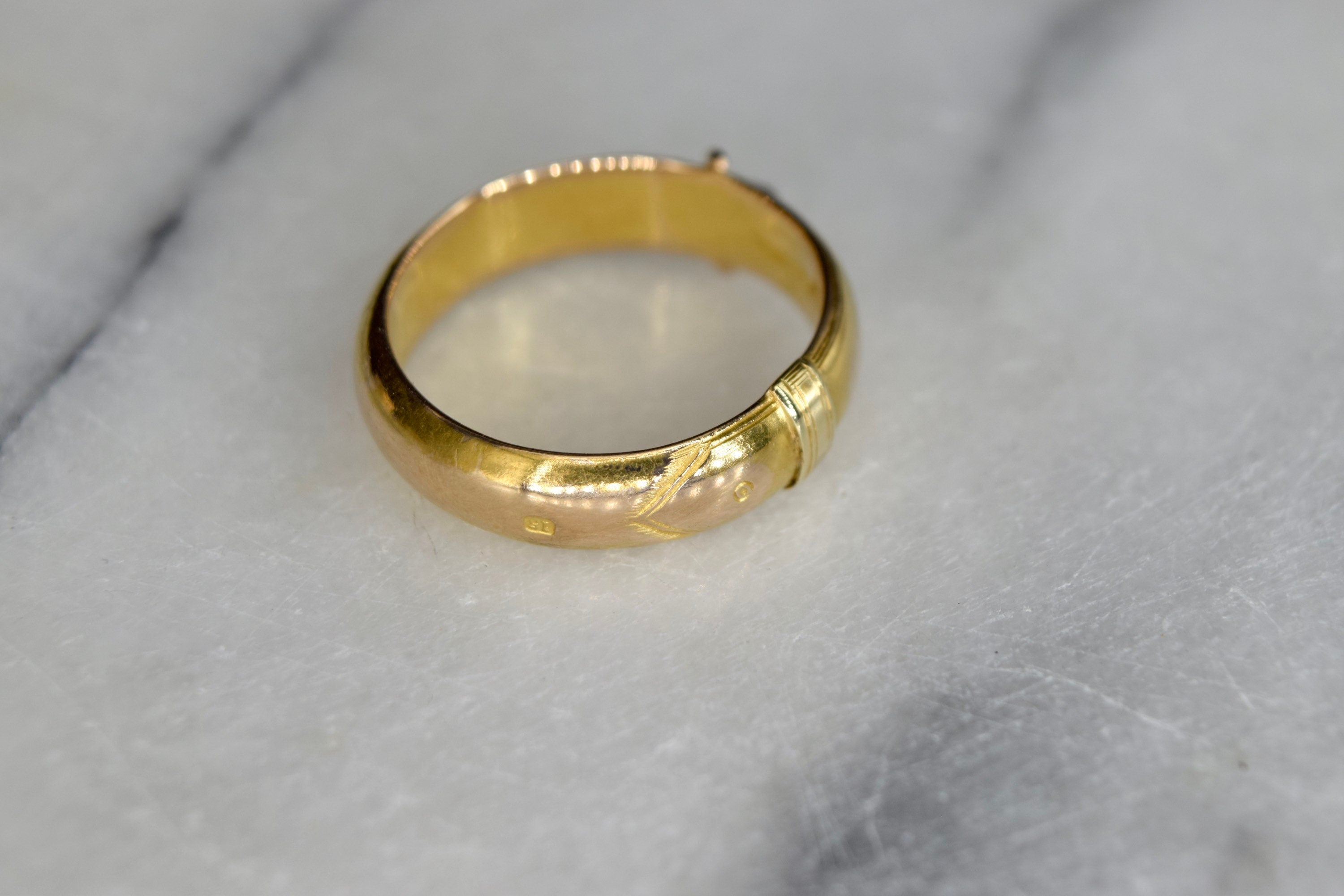 Antique 15k Gold Buckle Garter Belt Ring English Hallmarks