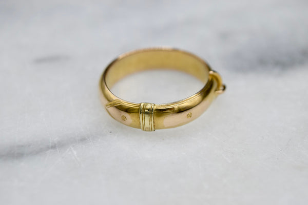 Antique 15k Gold Buckle Garter Belt Ring English Hallmarks