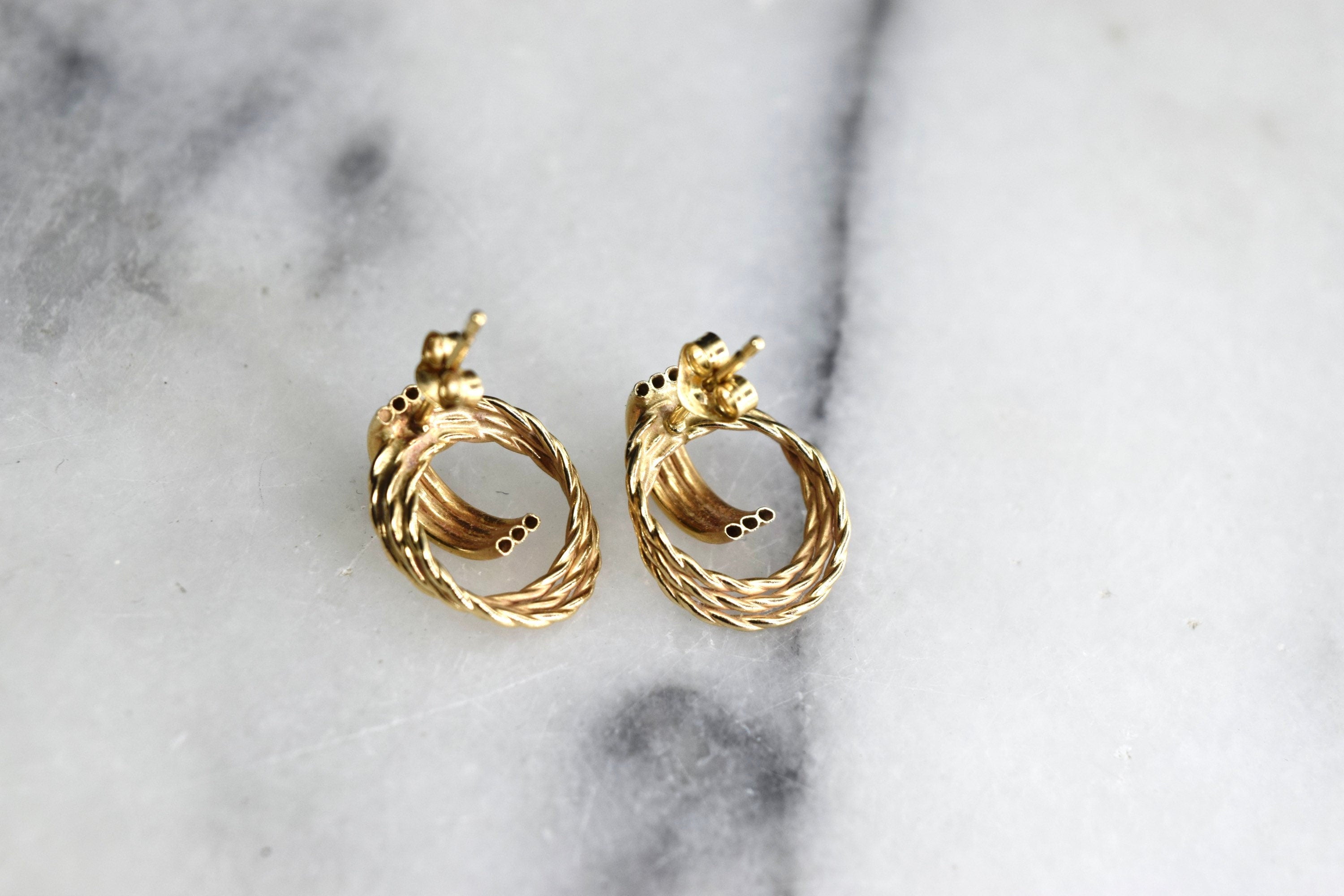 Vintage 14k Gold Wirework Earrings c.1990s
