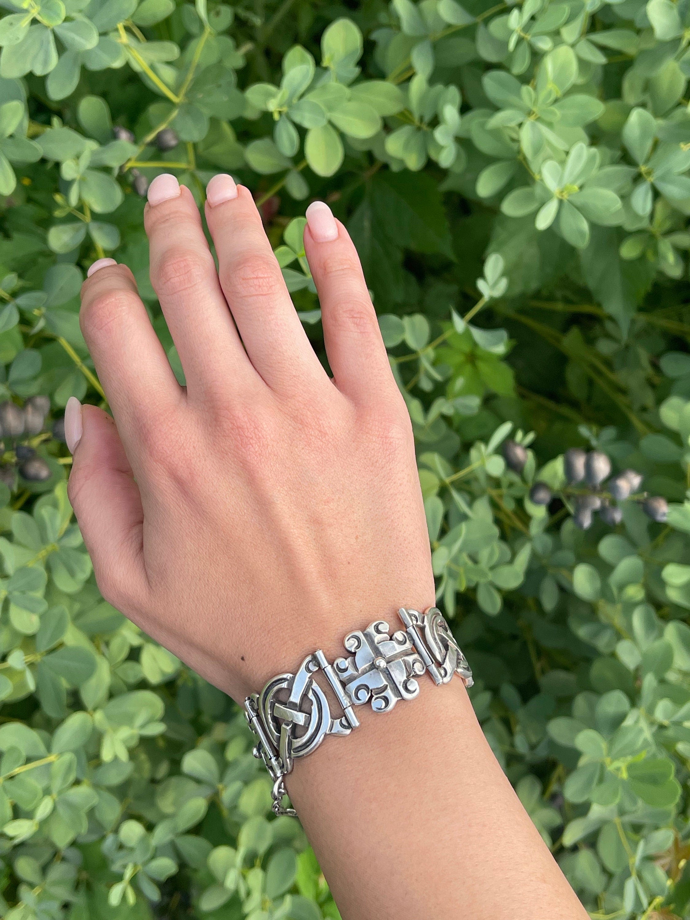アクセサリー taxco vintage bracelet Vintage Taxco 980 Silver Link Bracelet – LUXXOR Vintage