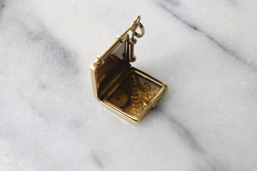 Antique Victorian 14k Rose Gold Locket with Monogram