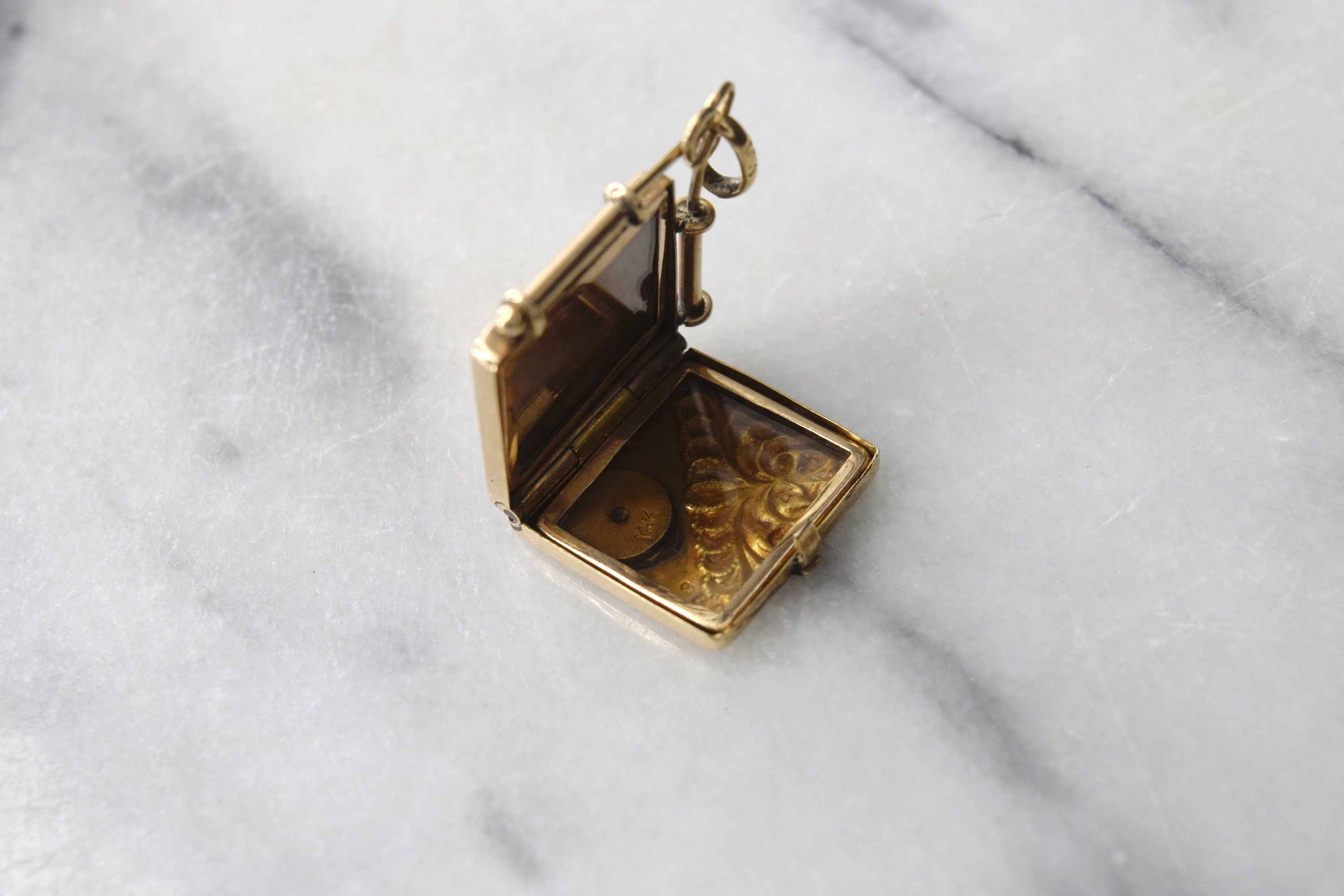 Antique Victorian 14k Rose Gold Locket with Monogram