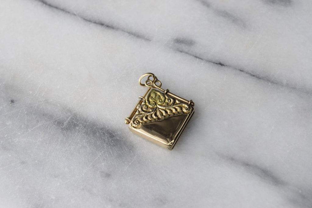 Antique Victorian 14k Rose Gold Locket with Monogram