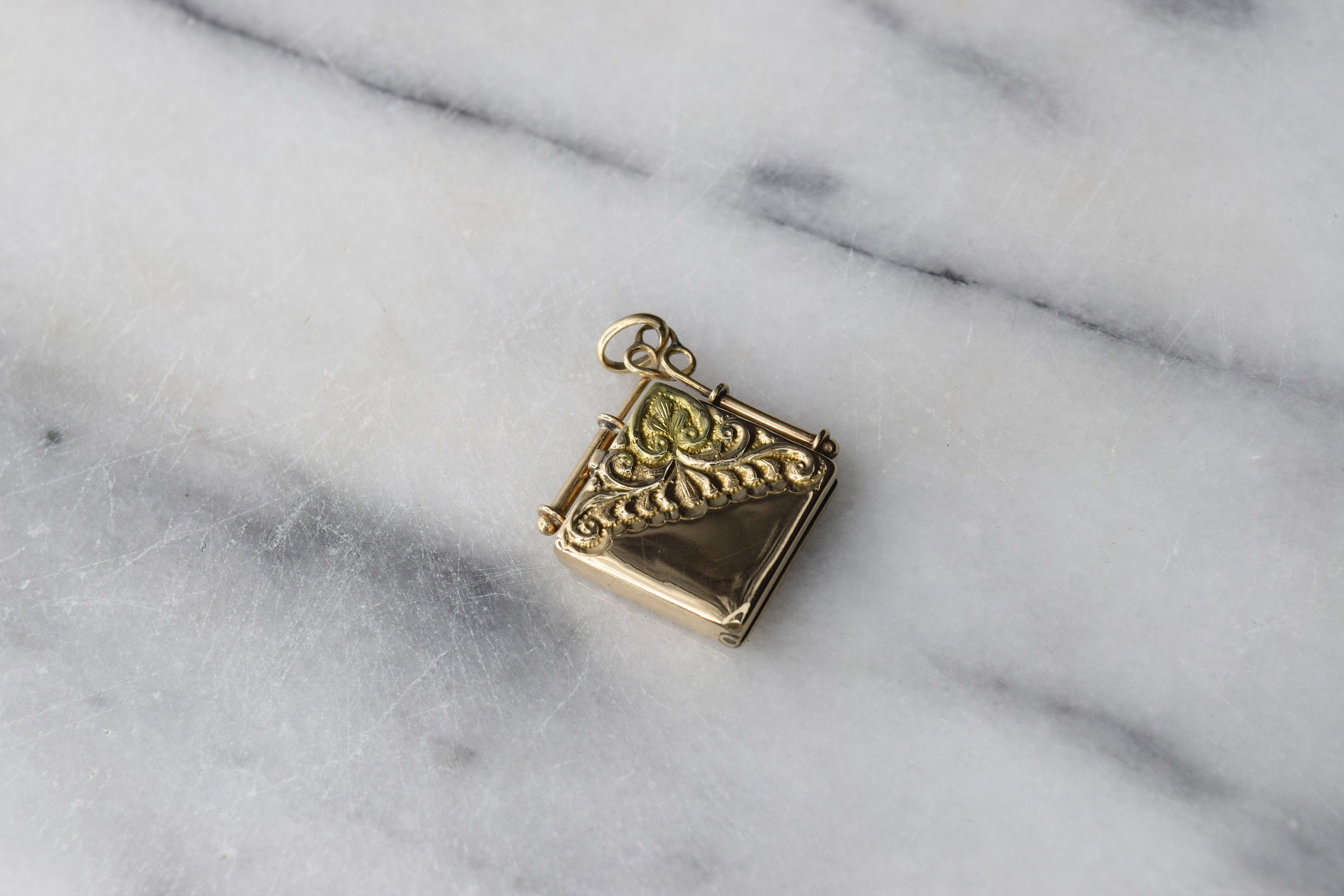 Antique Victorian 14k Rose Gold Locket with Monogram