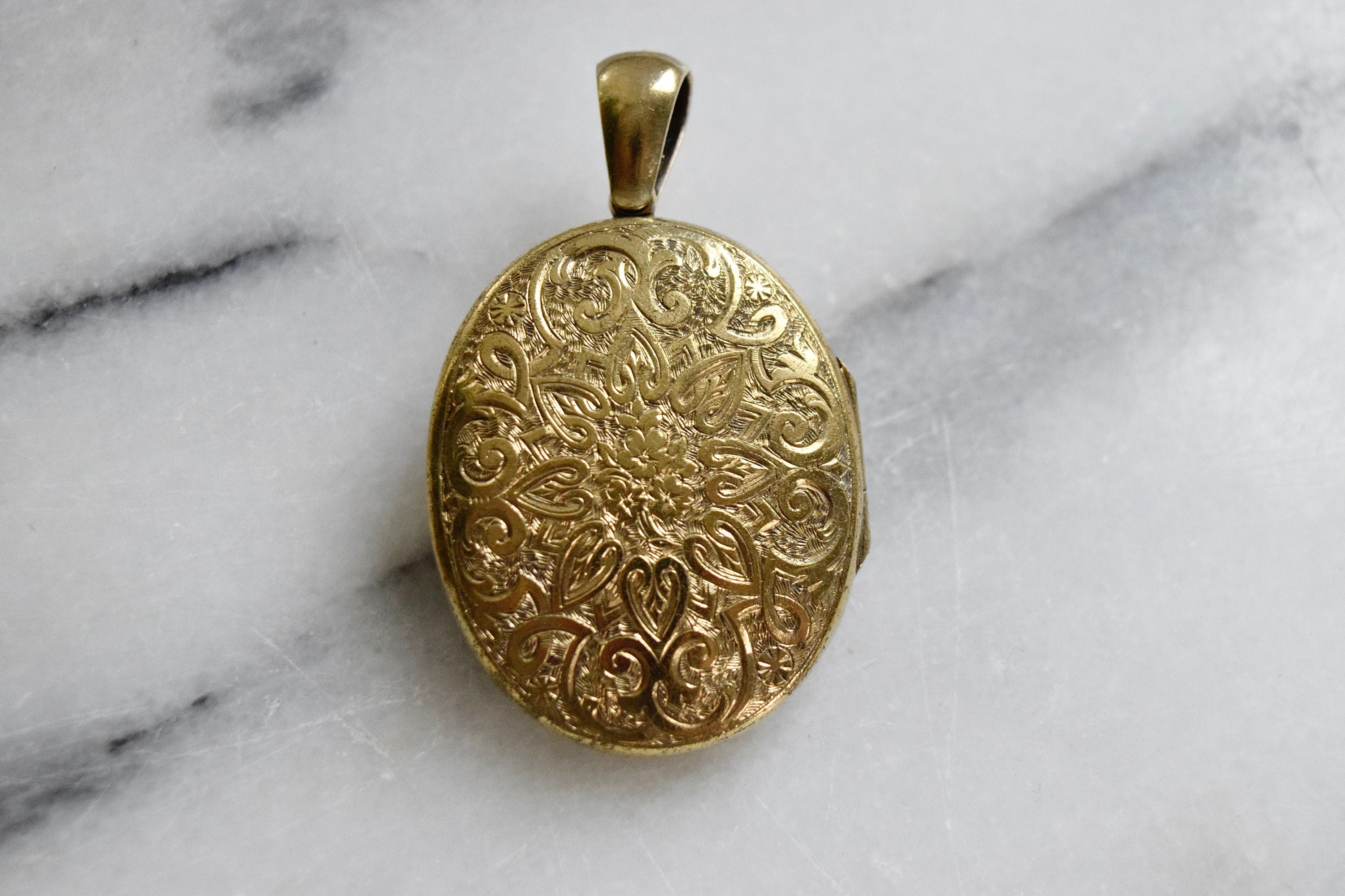 Antique Victorian 14k Gold Etruscan Revival Locket with Blue Enamel and Seed Pearls