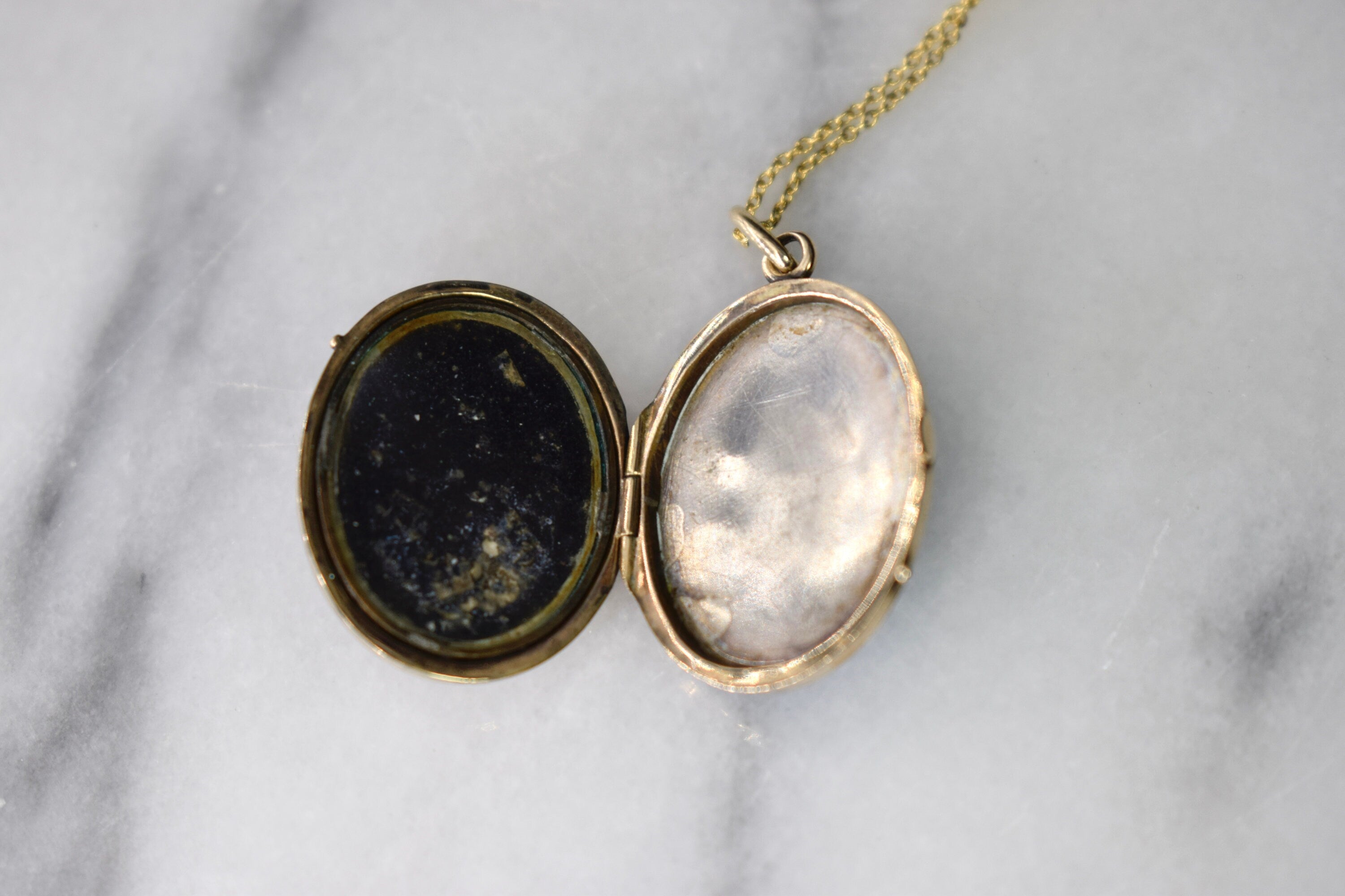 Antique Victorian 14k Gold Enamel and Seed Pearl Locket