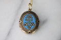 Antique Victorian 14k Gold Enamel and Seed Pearl Locket