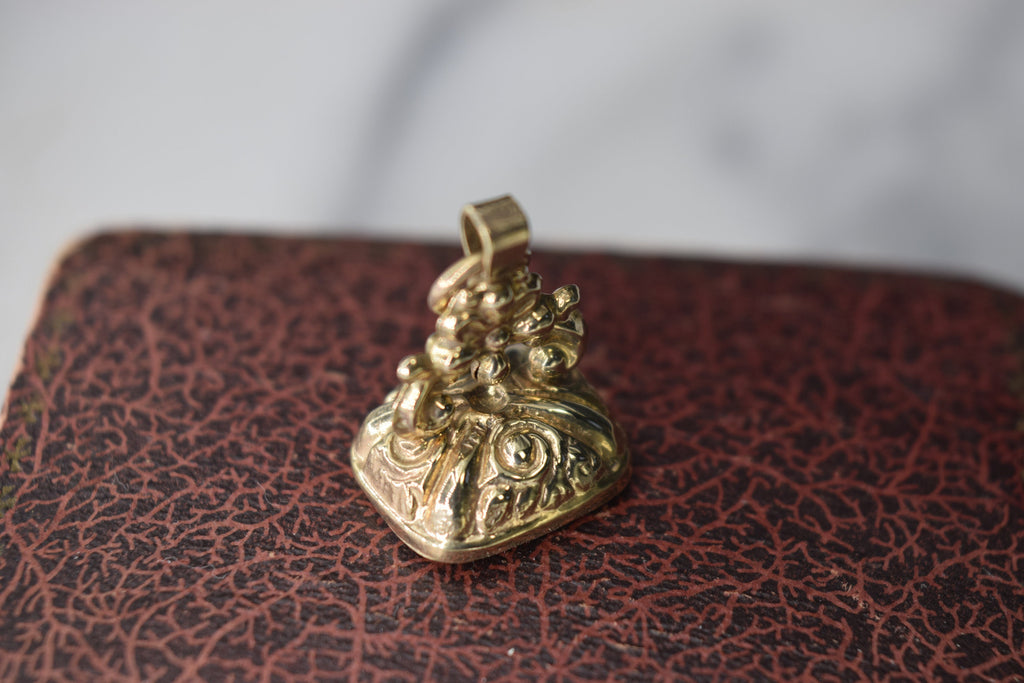 Antique Georgian 14k Gold Banded Agate Fob c.1830s