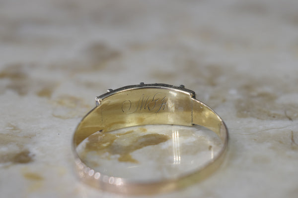 Antique Georgian 14k Gold Paste Ring c.1850s
