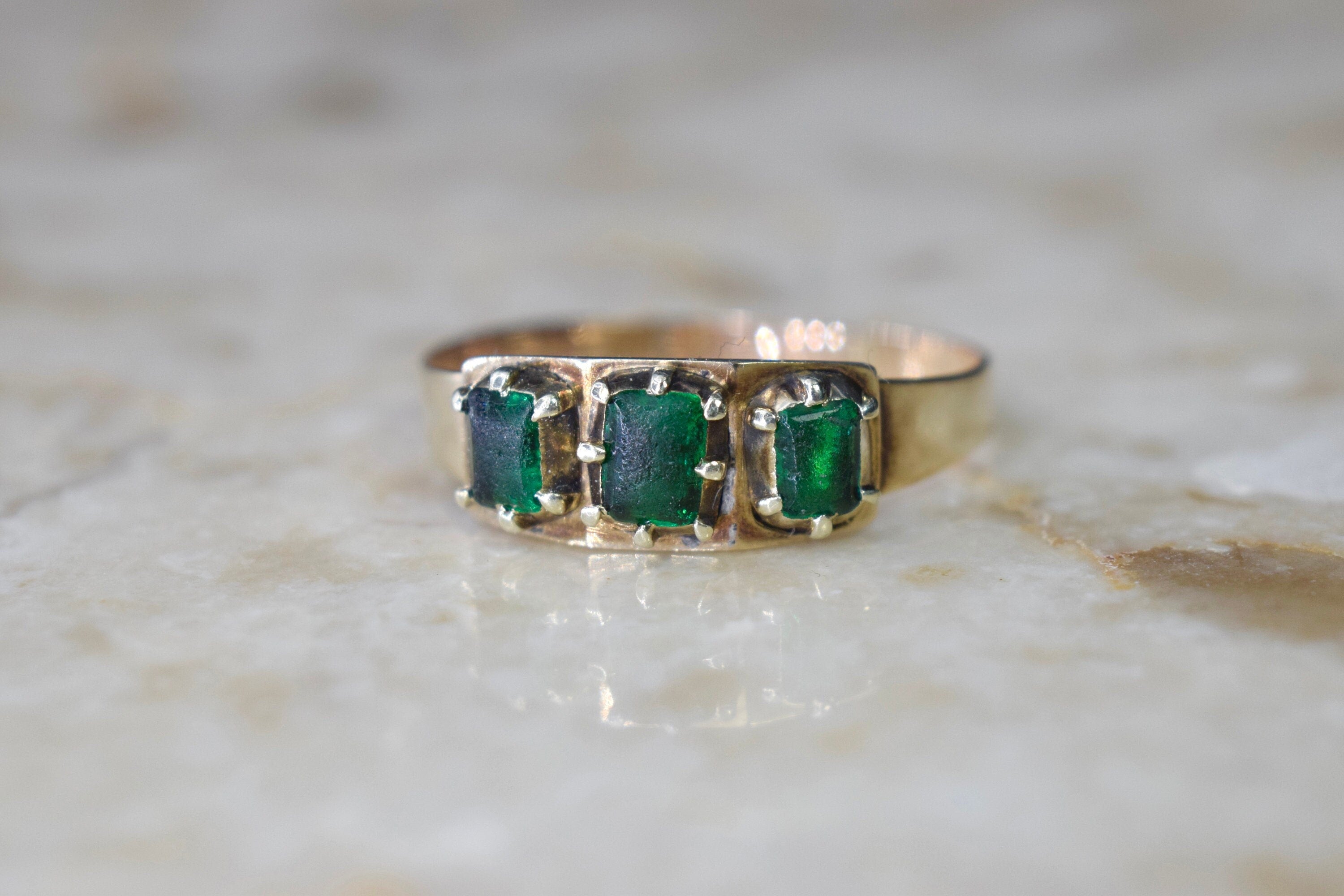 Antique Georgian 14k Gold Paste Ring c.1830s