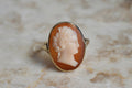 Antique Edwardian 14k Gold Carved Shell Cameo Ring