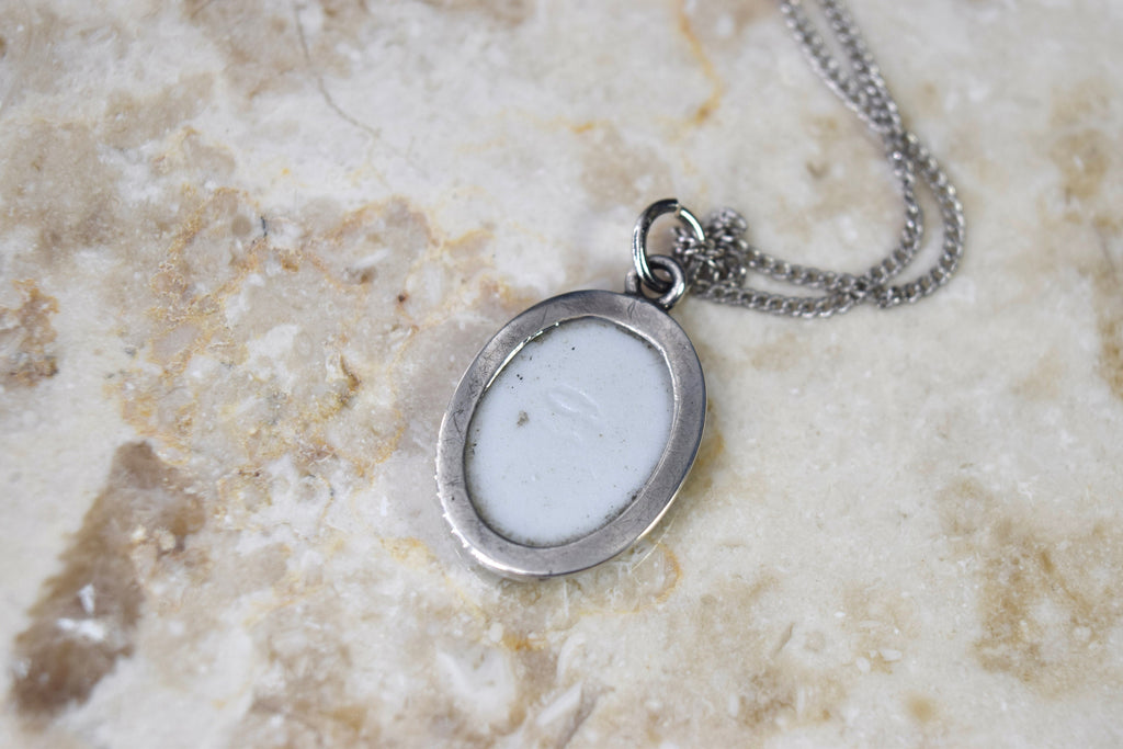 Antique Ceramic Egyptian Woman Painted Portrait c.1900