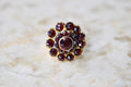 Antique Victorian 12k Gold Garnet Cluster Ring