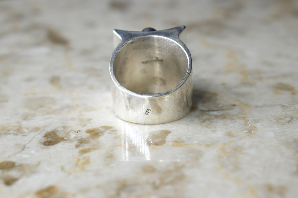 Vintage Modernist Silver Ring with Tigers Eye