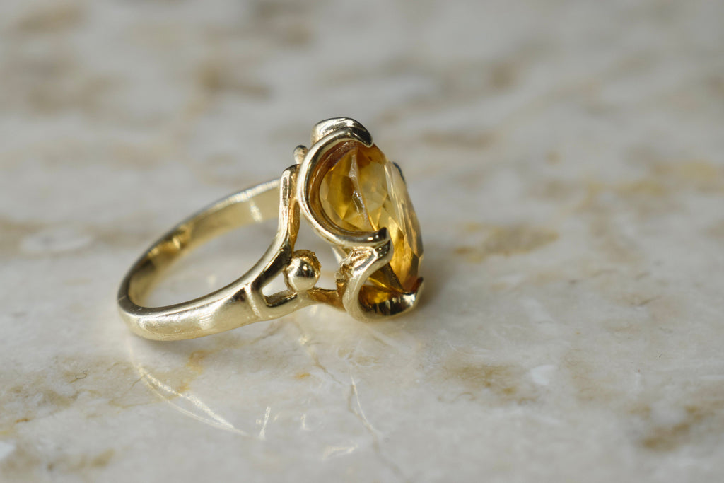 Vintage 14k Gold Citrine Ring