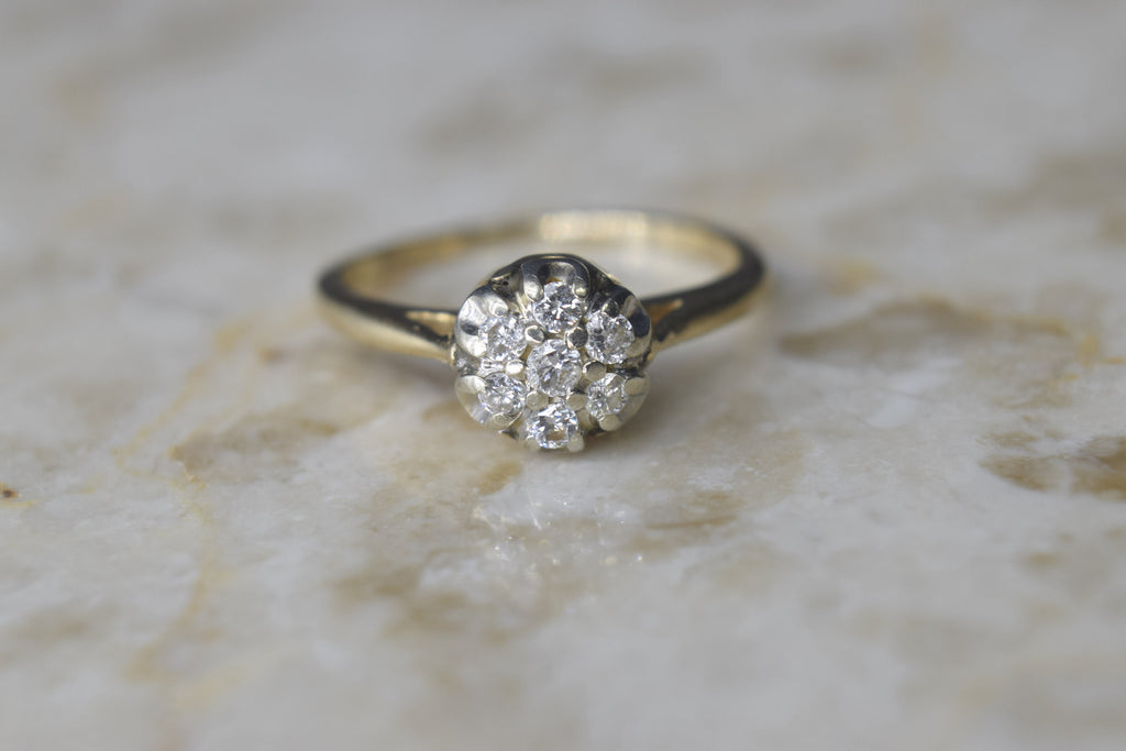 Vintage Mid-Century Diamond Cluster Ring