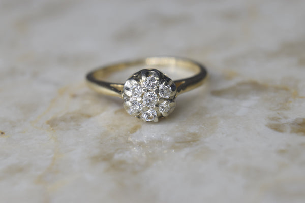 Vintage Mid-Century Diamond Cluster Ring