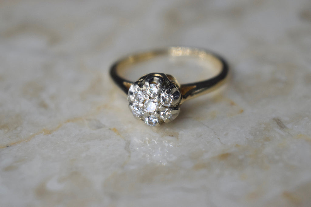 Vintage Mid-Century Diamond Cluster Ring