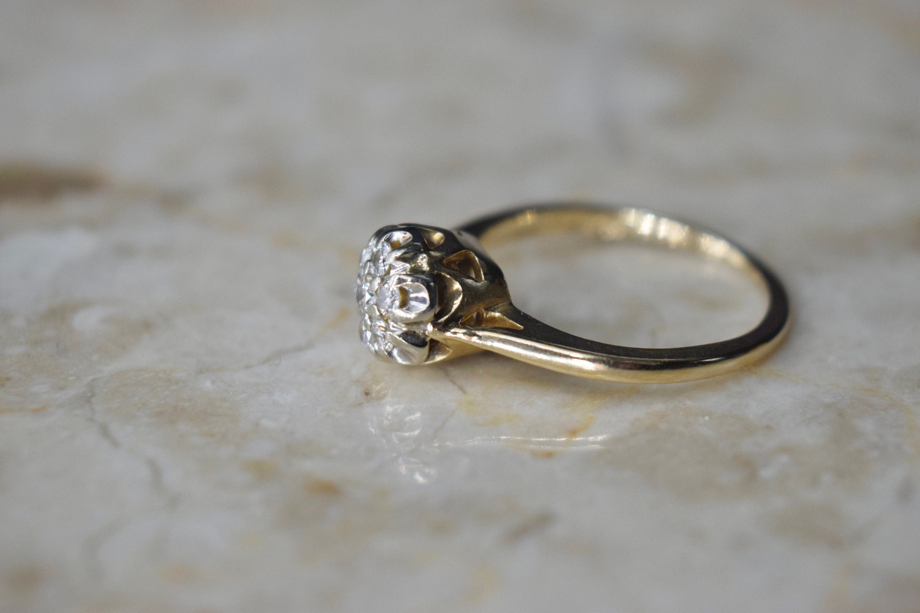 Vintage Mid-Century Diamond Cluster Ring