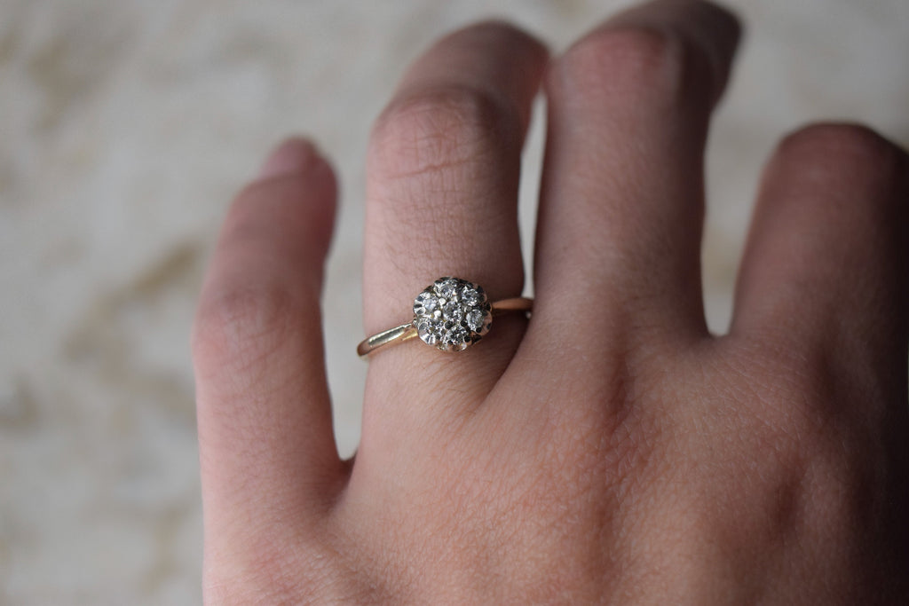 Vintage Mid-Century Diamond Cluster Ring
