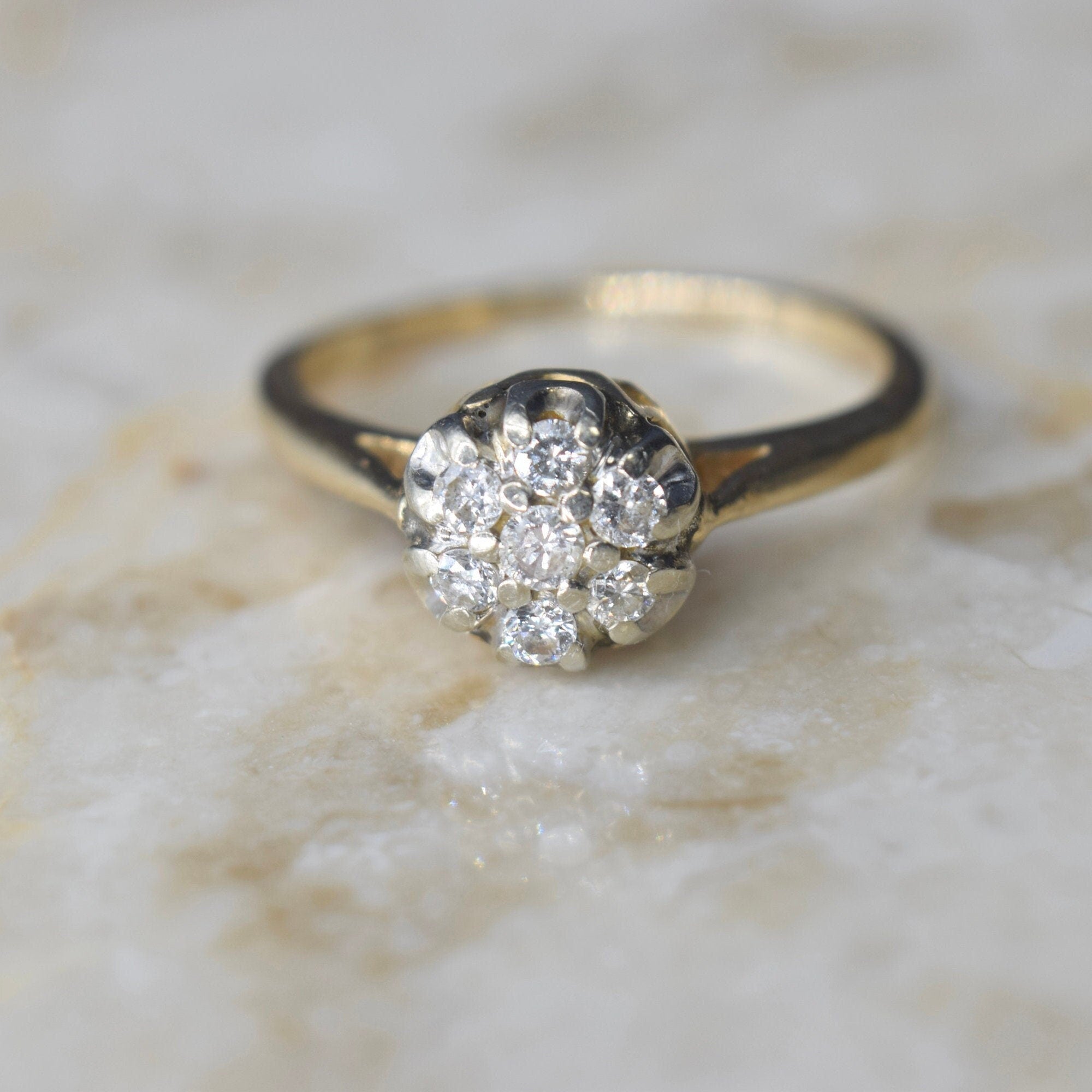 Vintage Mid-Century Diamond Cluster Ring