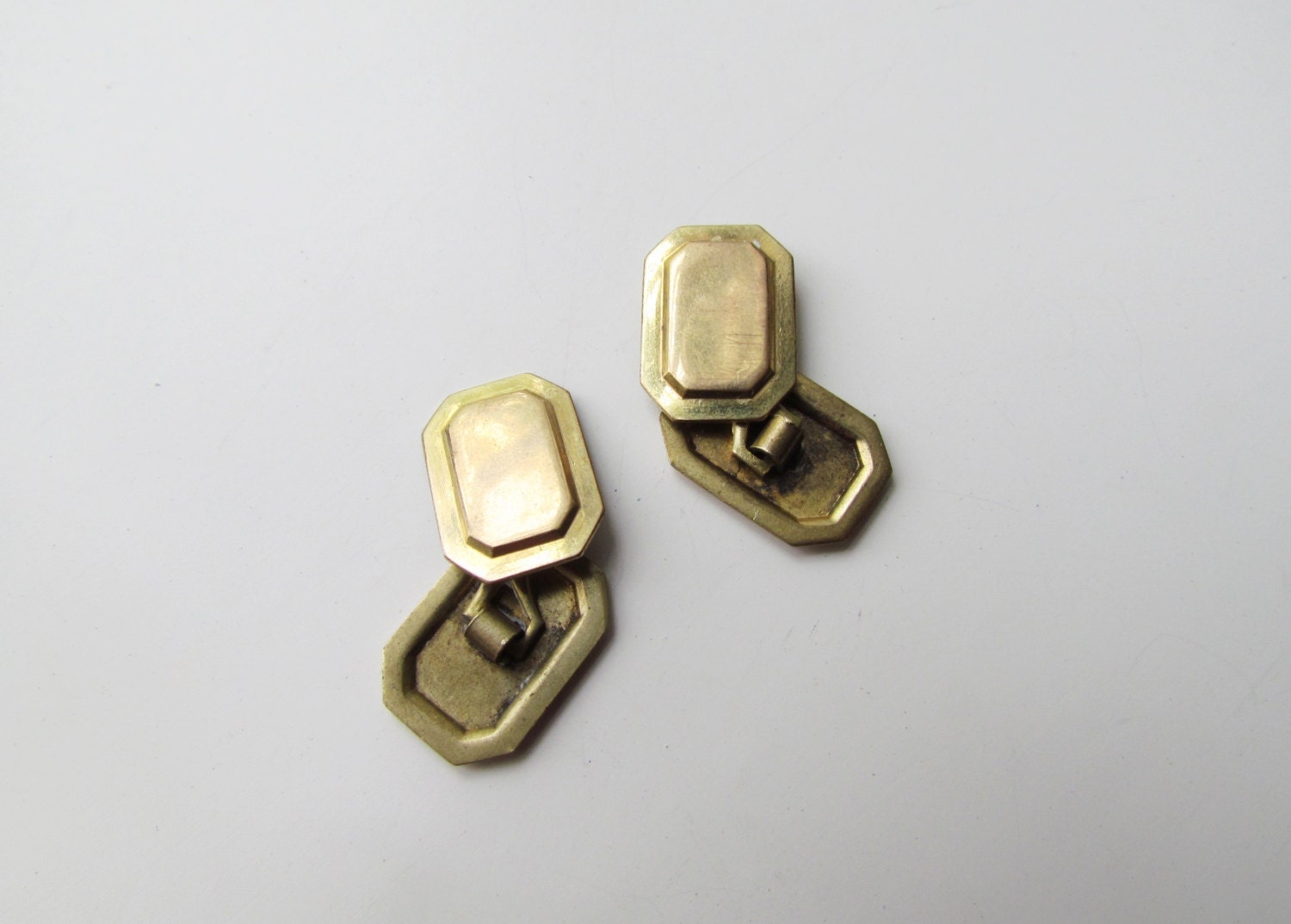 Antique Cuff Links / Gold Filled Art Deco Cuff Links Monogram H c.1920