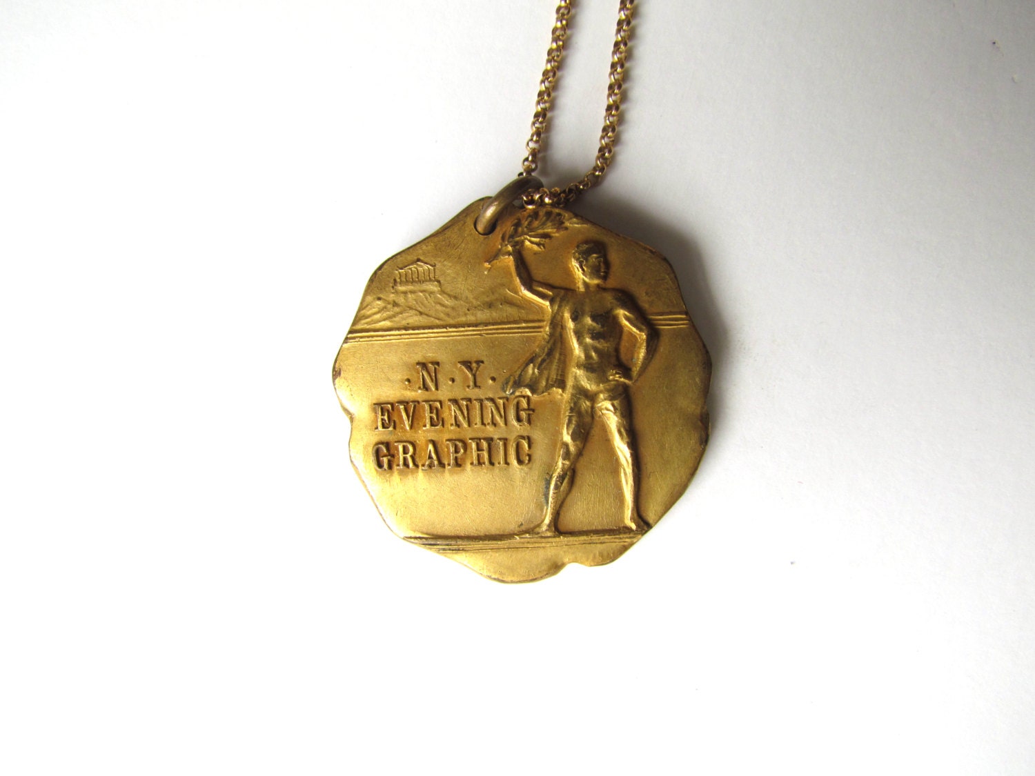 Antique Running Medal / NY Evening Graphic 1st Annul Punch Ball Championship 1926