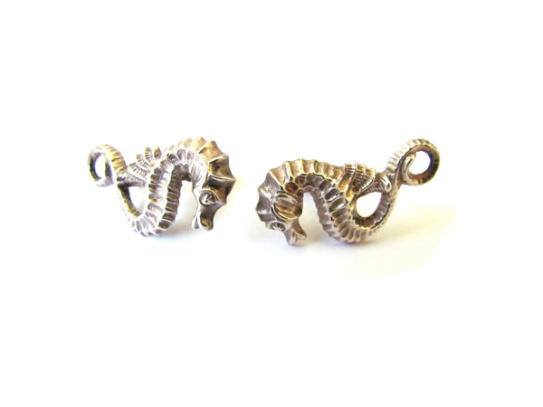 SALE- Vintage Seahorse Earrings Marked BAU Sterling c.1950